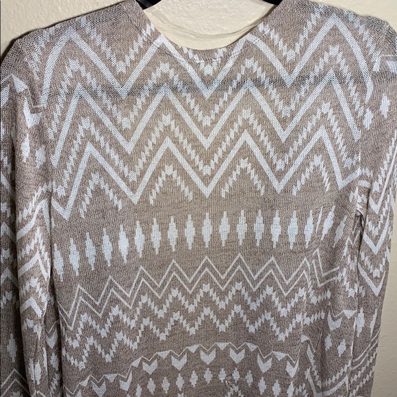 Brown Aztec print cardigan - Picture 3 of 4